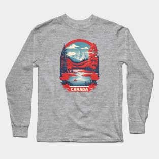 Vintage Travel Canada Design Long Sleeve T-Shirt